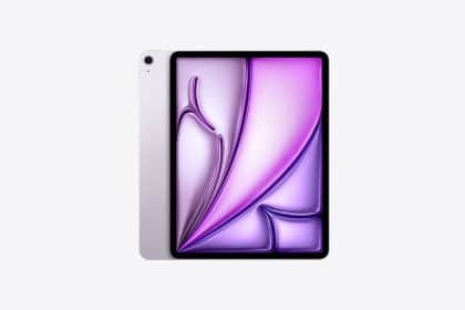 Apple iPad with purple screen display