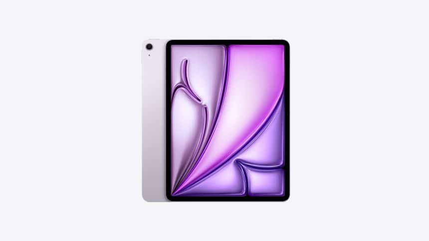 Apple iPad with purple screen display