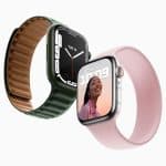 Two Apple Watch models with stylish bands showcasing vibrant display features.