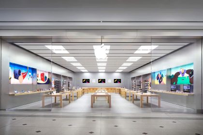 Exterior view of an Apple Store.