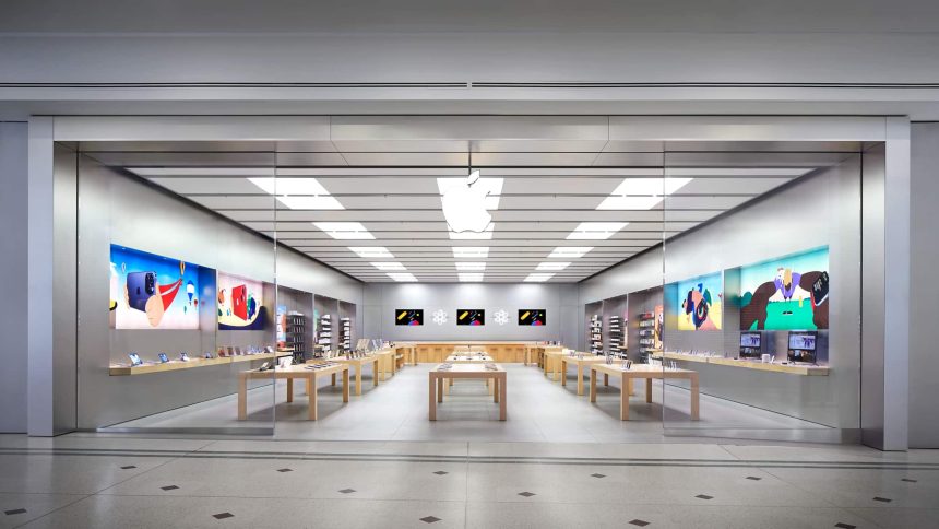 Exterior view of an Apple Store.