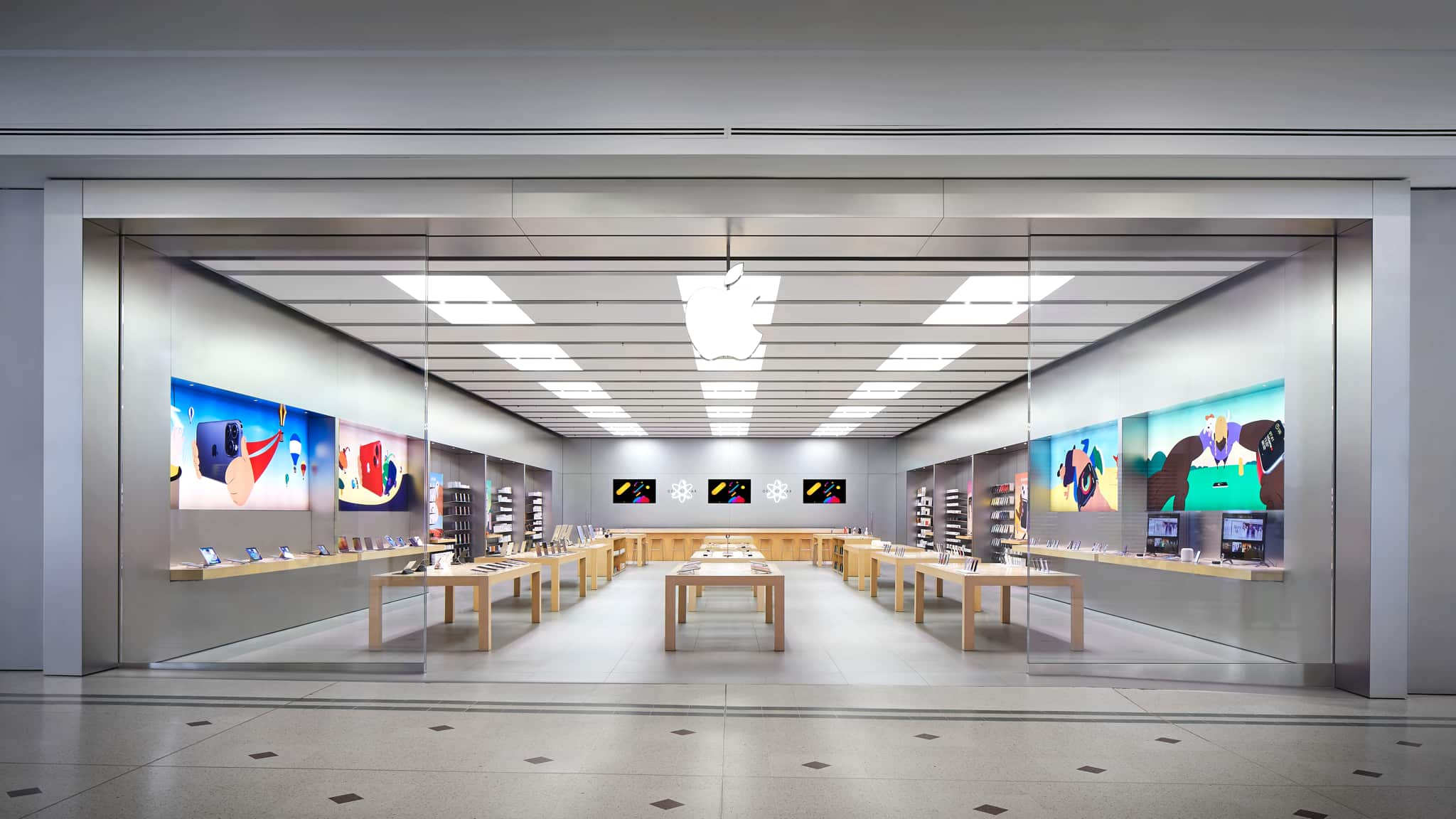 Exterior view of an Apple Store.