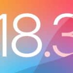 iOS 18.3 logo on a colourful gradient background.