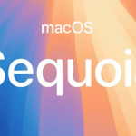 macOS Sequoia logo with a vibrant background.