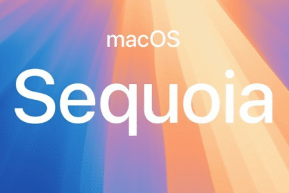 macOS Sequoia logo with a vibrant background.