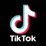 TikTok logo on a black background.