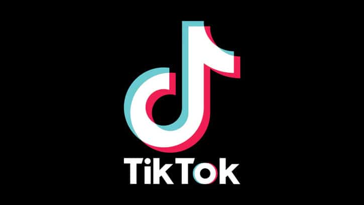 TikTok logo on a black background.