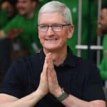 Tim Cook greeting during a visit to India.