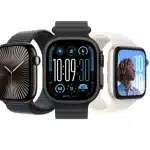 Three Apple Watch models showcasing different designs and watch faces.