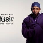 Kendrick Lamar featured in the Apple Music Super Bowl LIX Halftime Show promo.