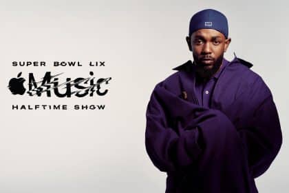 Kendrick Lamar featured in the Apple Music Super Bowl LIX Halftime Show promo.