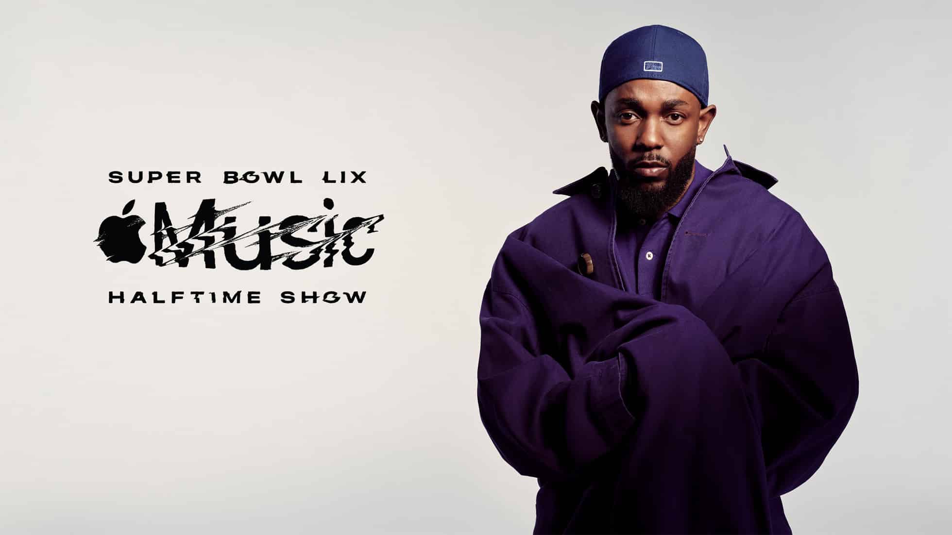 Kendrick Lamar featured in the Apple Music Super Bowl LIX Halftime Show promo.