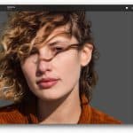 Pixelmator Pro interface with an edited portrait and color adjustment tools.