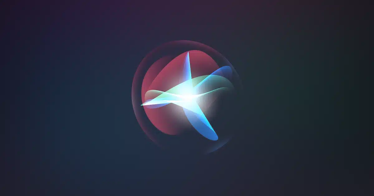 Siri glowing animation on a dark background.