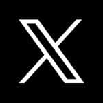 White 'X' logo on a black background, representing the X social media platform.