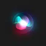 Siri glowing animation on a dark background.