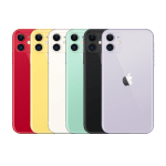 Apple iPhone 11 lineup in various colors, showcasing its design and dual-camera setup.