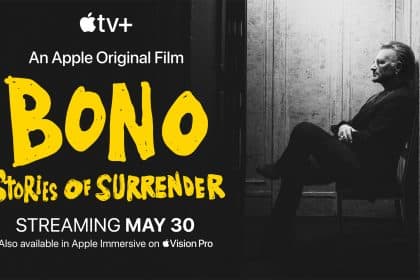 Promotional poster for 'Bono: Stories of Surrender,' streaming on Apple TV+ and Vision Pro on May 30.