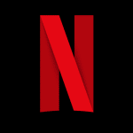 Netflix red 'N' logo on a black background.