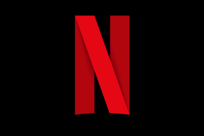 Netflix red 'N' logo on a black background.