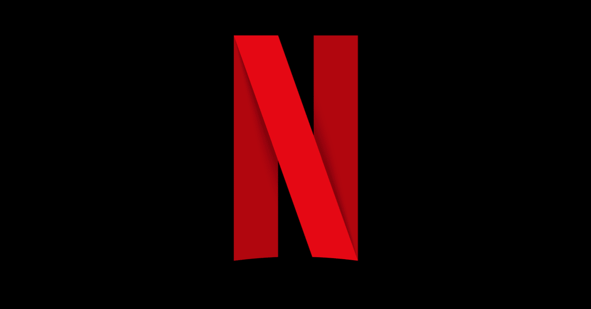 Netflix red 'N' logo on a black background.