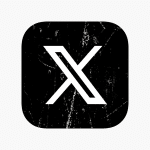 X (formerly Twitter) logo on a black background.