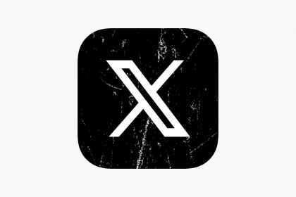 X (formerly Twitter) logo on a black background.