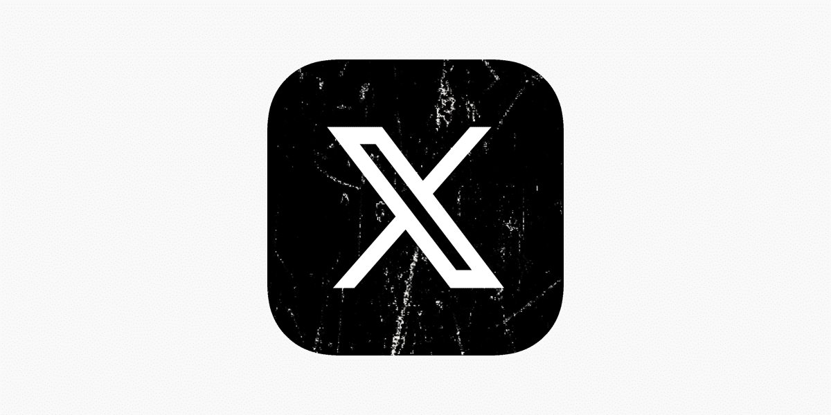 X (formerly Twitter) logo on a black background.