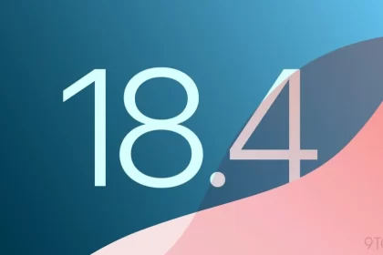 iOS 18.4 update graphic with modern design.