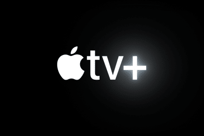 Apple TV+ logo on a black background.