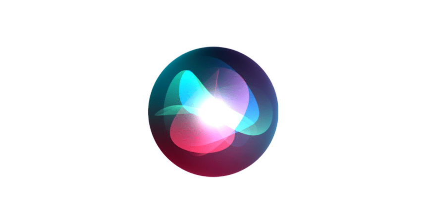 Apple Siri logo with a glowing, colourful wave design.