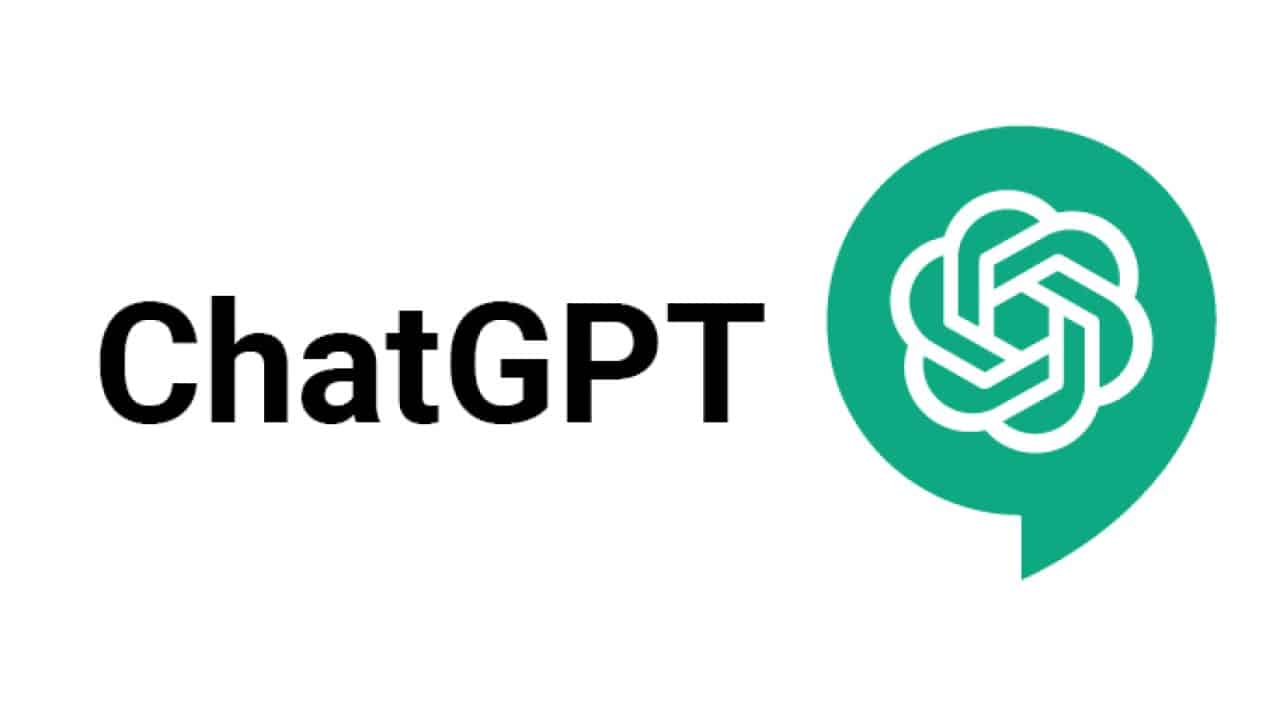 ChatGPT logo with text and a green speech bubble icon.