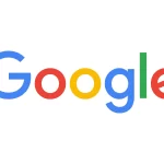 Google logo with multicoloured letters on a white background.