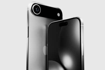 iPhone 17 Air render showcasing front and back design with a sleek metallic finish.