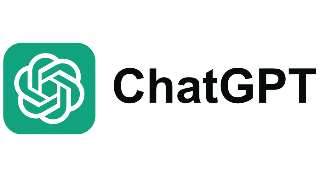 ChatGPT logo with text.